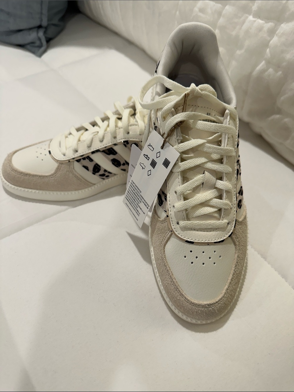 Adidas White/Black Leopard Breaknet Sneaker with Cloud foam 7